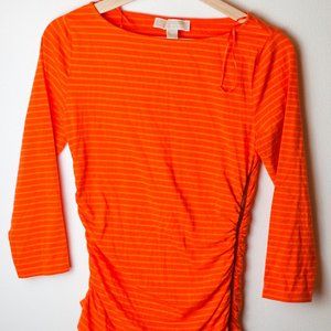 Michael Kors XS Orange Striped Top with Side Zipper Like New